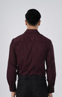 TAILORAEDGE Easy Iron Textured Shirt In Wine