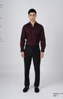 TAILORAEDGE Easy Iron Textured Shirt In Wine
