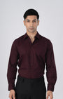 TAILORAEDGE Easy Iron Textured Shirt In Wine