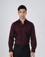 TAILORAEDGE Easy Iron Textured Shirt In Wine