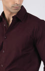TAILORAEDGE Easy Iron Textured Shirt In Wine