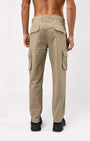 TAILORAEDGE Elevated Twill Tailored Cargo Pant In Beige