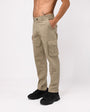 TAILORAEDGE Elevated Twill Tailored Cargo Pant In Beige