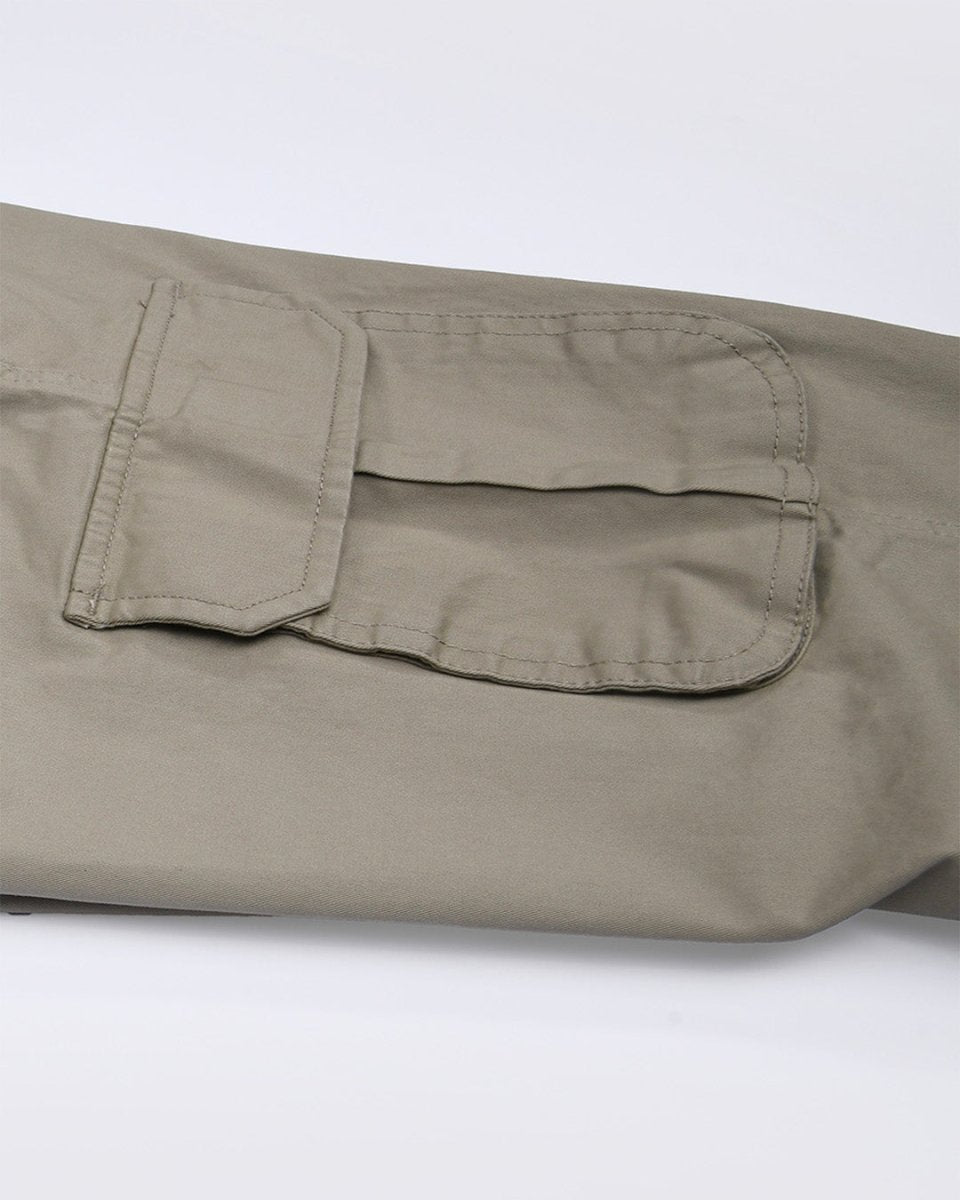 TAILORAEDGE Elevated Twill Tailored Cargo Pant In Beige