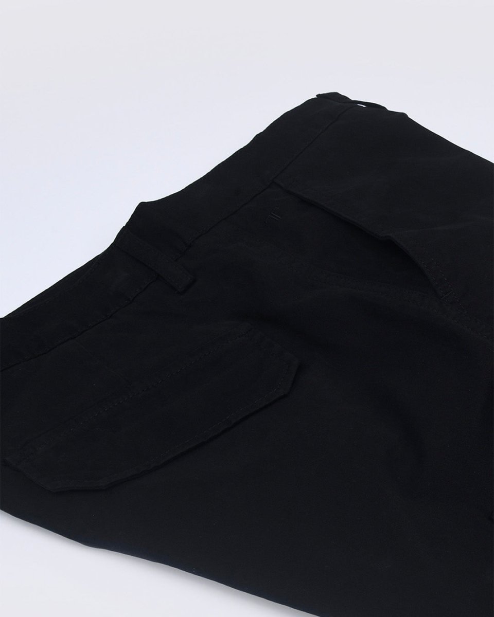 TAILORAEDGE Elevated Twill Tailored Cargo Pant In Black