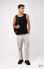 TAILORAEDGE Elevated Twill Tailored Cargo Pant In Ecru