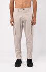 TAILORAEDGE Elevated Twill Tailored Cargo Pant In Ecru