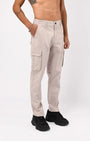 TAILORAEDGE Elevated Twill Tailored Cargo Pant In Ecru