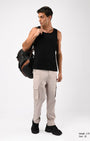 TAILORAEDGE Elevated Twill Tailored Cargo Pant In Ecru