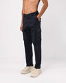 TAILORAEDGE Elevated Twill Tailored Cargo Pant In Navy