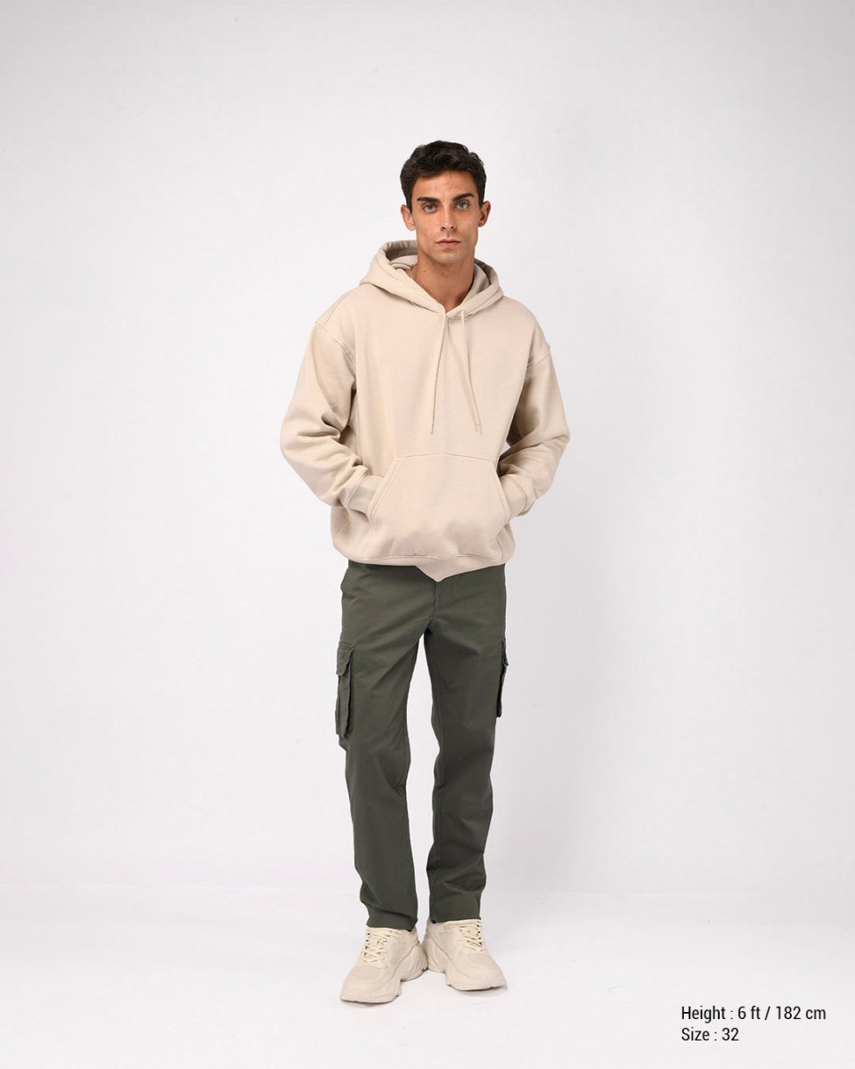 TAILORAEDGE Elevated Twill Tailored Cargo Pant In Olive