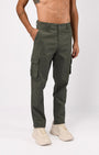 TAILORAEDGE Elevated Twill Tailored Cargo Pant In Olive