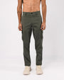 TAILORAEDGE Elevated Twill Tailored Cargo Pant In Olive