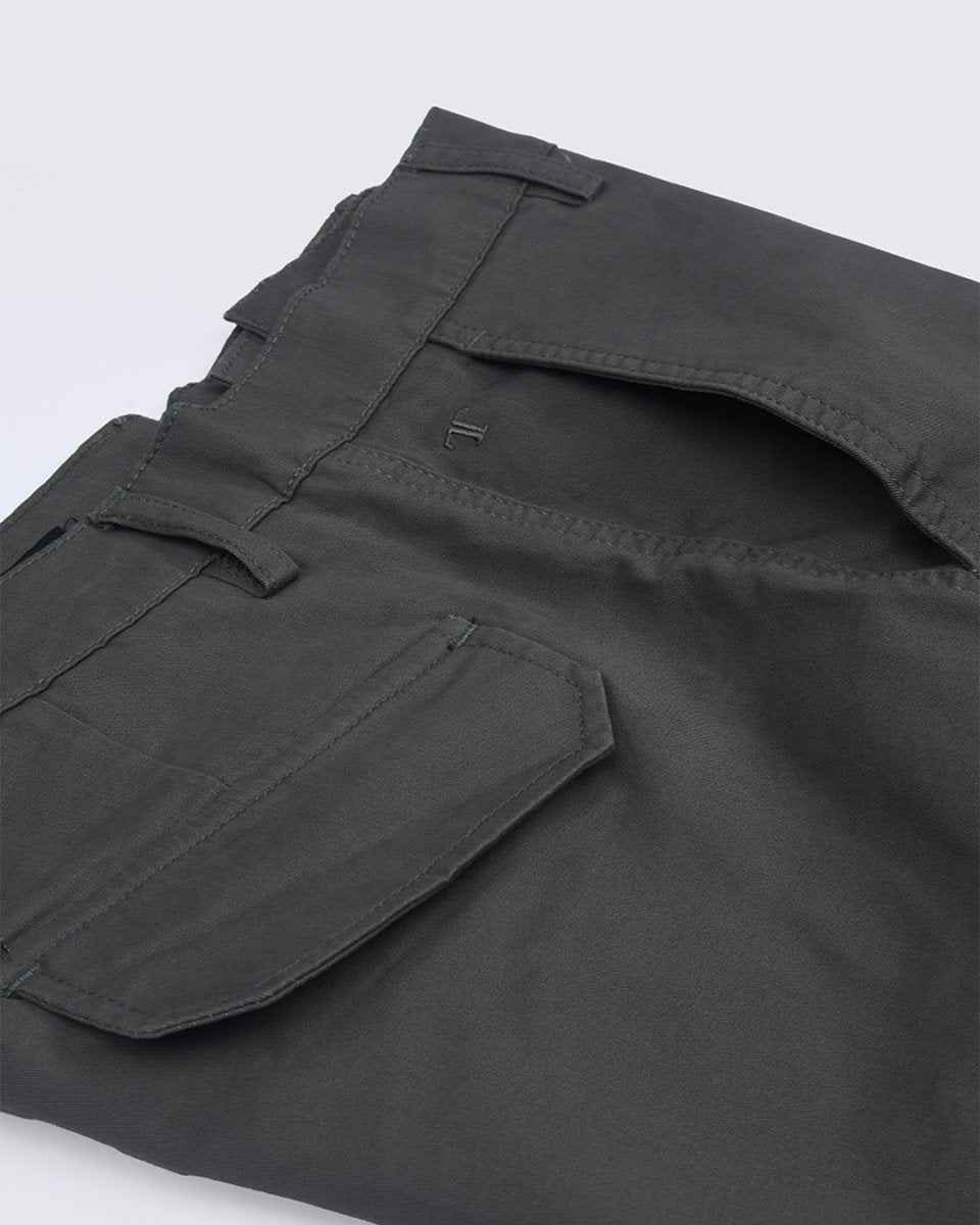 TAILORAEDGE Elevated Twill Tailored Cargo Pant In Olive