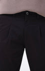 TAILORAEDGE Essential Pleated Fine Twill Pants In Black