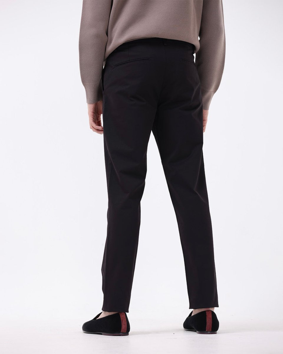 TAILORAEDGE Essential Pleated Fine Twill Pants In Black