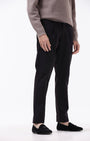 TAILORAEDGE Essential Pleated Fine Twill Pants In Black
