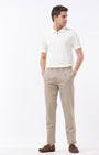 TAILORAEDGE Essential Pleated Fine Twill Pants In Khaki