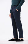 TAILORAEDGE Essential Pleated Fine Twill Pants In Navy