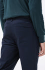 TAILORAEDGE Essential Pleated Fine Twill Pants In Navy