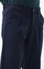 TAILORAEDGE Essential Pleated Fine Twill Pants In Navy