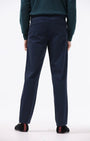 TAILORAEDGE Essential Pleated Fine Twill Pants In Navy