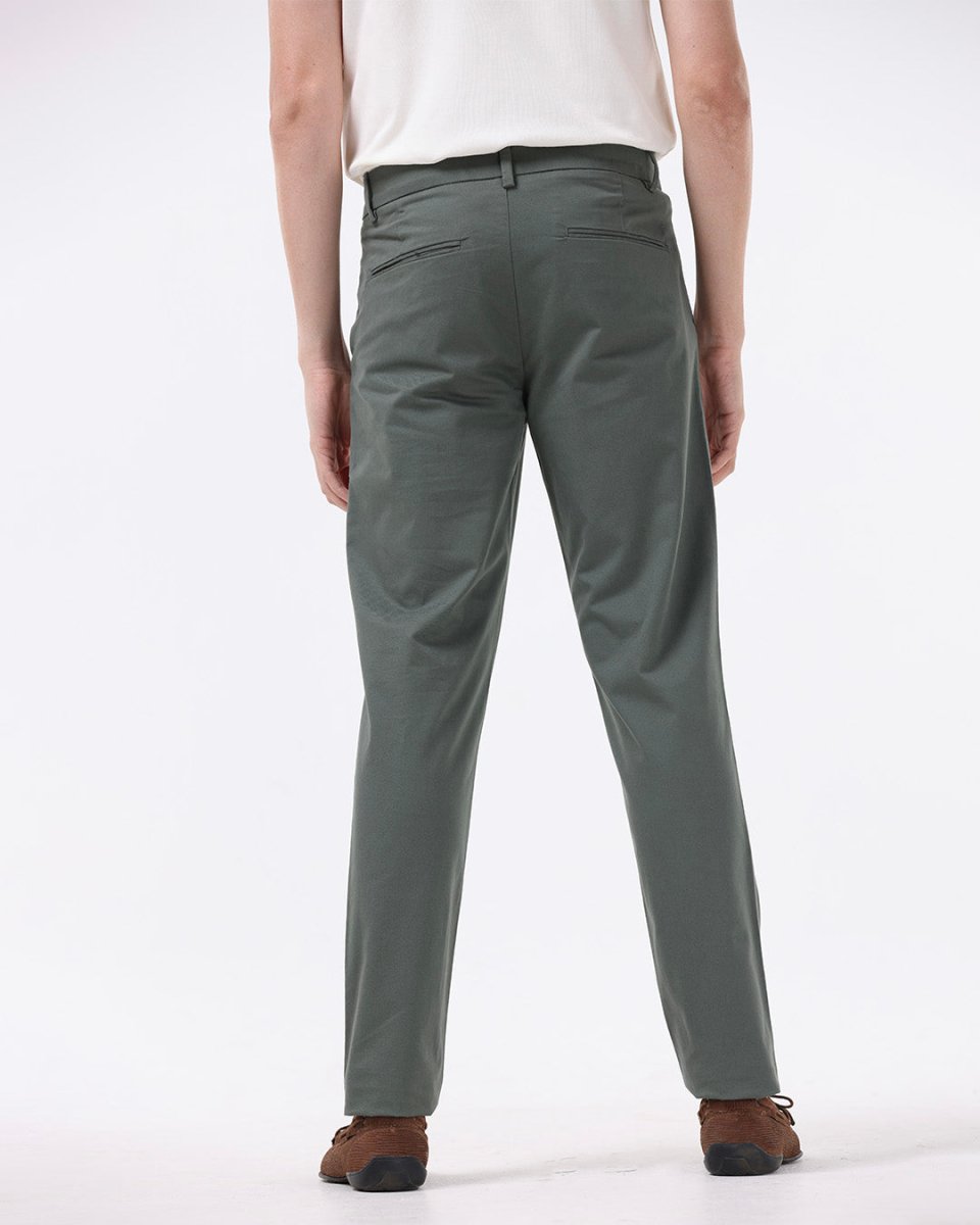 TAILORAEDGE Essential Pleated Fine Twill Pants In Olive