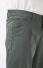 TAILORAEDGE Essential Pleated Fine Twill Pants In Olive