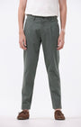 TAILORAEDGE Essential Pleated Fine Twill Pants In Olive