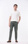 TAILORAEDGE Essential Pleated Fine Twill Pants In Olive