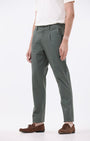 TAILORAEDGE Essential Pleated Fine Twill Pants In Olive