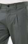 TAILORAEDGE Essential Pleated Fine Twill Pants In Olive