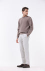TAILORAEDGE Essential Pleated Fine Twill Pants In Powder White