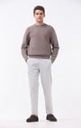 TAILORAEDGE Essential Pleated Fine Twill Pants In Powder White