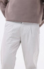 TAILORAEDGE Essential Pleated Fine Twill Pants In Powder White