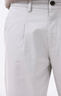 TAILORAEDGE Essential Pleated Fine Twill Pants In Powder White