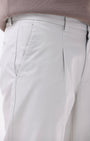 TAILORAEDGE Essential Pleated Fine Twill Pants In Powder White