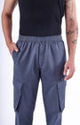TAILORAEDGE Feather Light Tailored Cargos In BluGrey