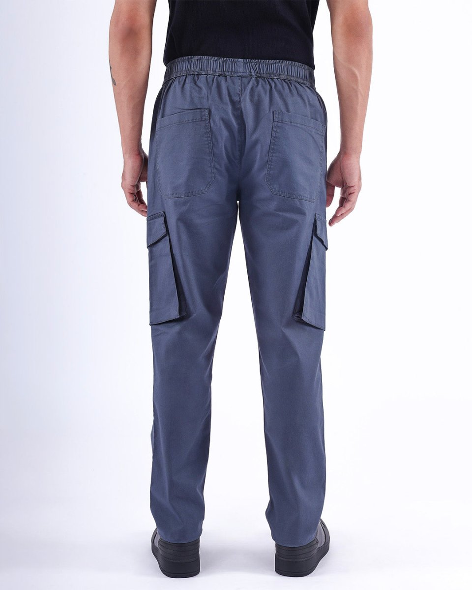TAILORAEDGE Feather Light Tailored Cargos In BluGrey