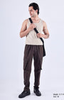 TAILORAEDGE Feather Light Tailored Cargos In Brown