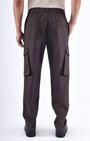 TAILORAEDGE Feather Light Tailored Cargos In Brown