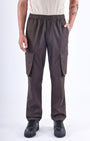 TAILORAEDGE Feather Light Tailored Cargos In Brown