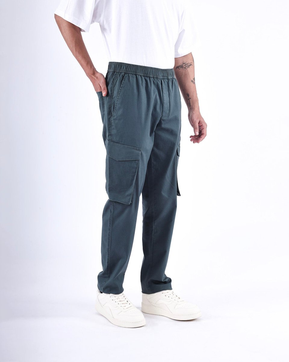 TAILORAEDGE Feather Light Tailored Cargos In Green