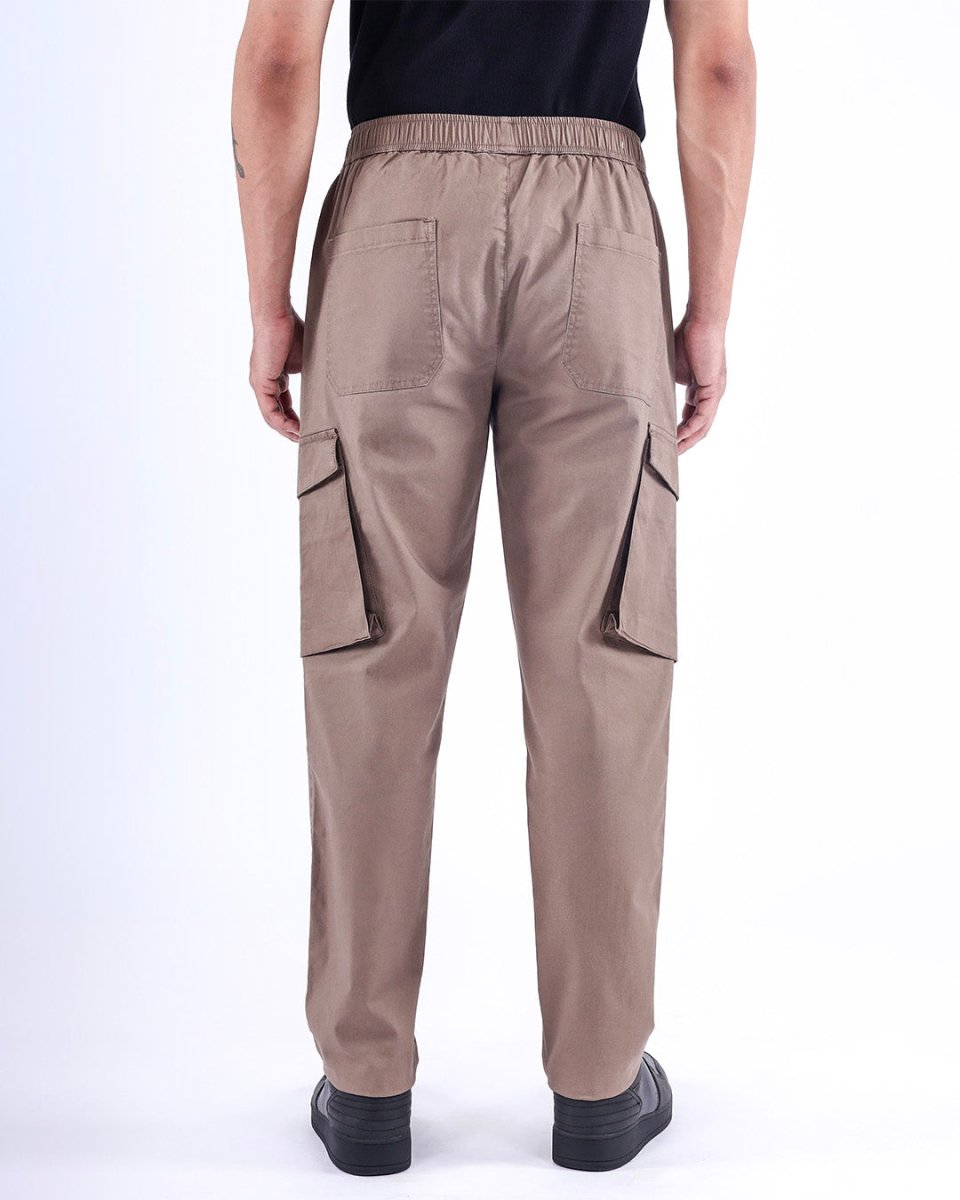TAILORAEDGE Feather Light Tailored Cargos In Khaki