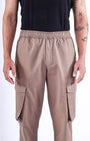 TAILORAEDGE Feather Light Tailored Cargos In Khaki