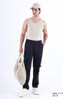 TAILORAEDGE Feather Light Tailored Cargos In Navy