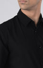 TAILORAEDGE Featherlite Wrinkle Resistant Shirt In Black