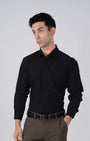 TAILORAEDGE Featherlite Wrinkle Resistant Shirt In Black