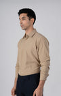 TAILORAEDGE Featherlite Wrinkle Resistant Shirt In Cream