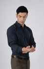 TAILORAEDGE Featherlite Wrinkle Resistant Shirt In Dark Grey